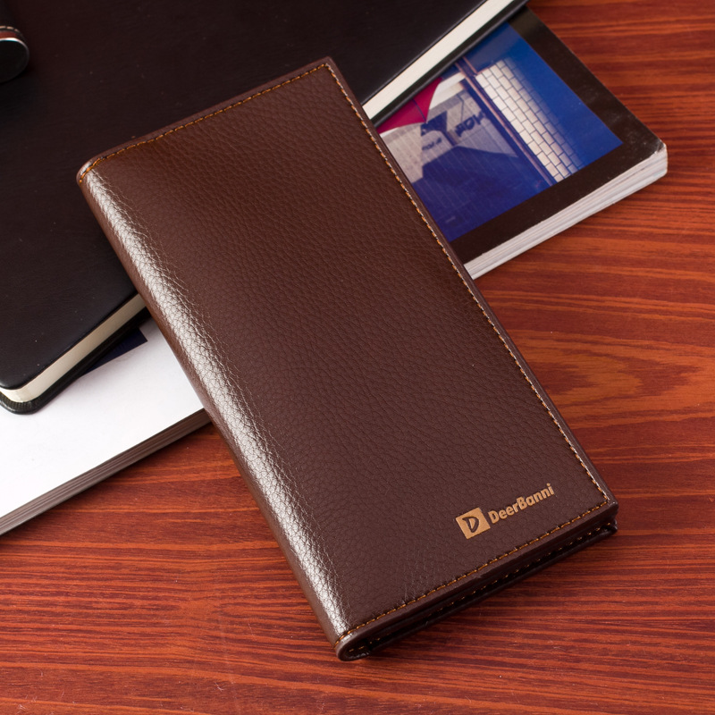 厂家直供 荔枝纹加围款 丝印休闲男士磁扣长款钱包 长款钱夹详情图2