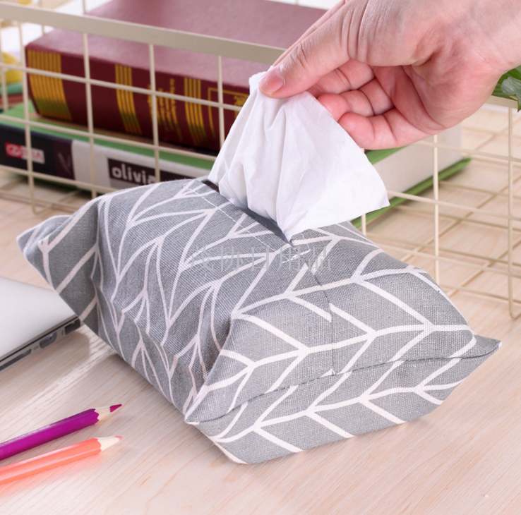 Cotton and linen tissue bag cover, cotton and linen simple and fresh tissue box, dining room, living room and kitchen tissue box Application Scenario