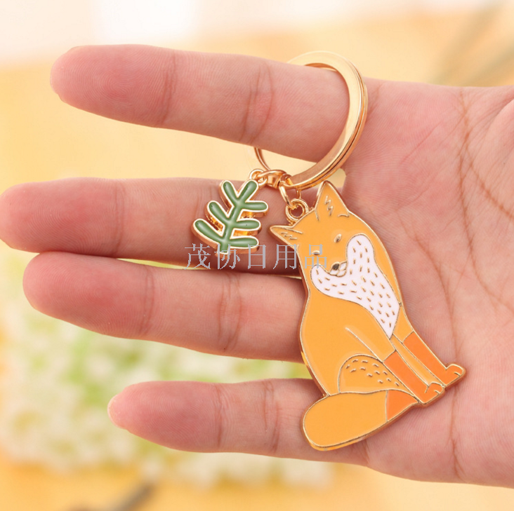 动物园钥匙扣韩国男女情侣可爱卡通汽车挂饰金属钥匙圈细节图