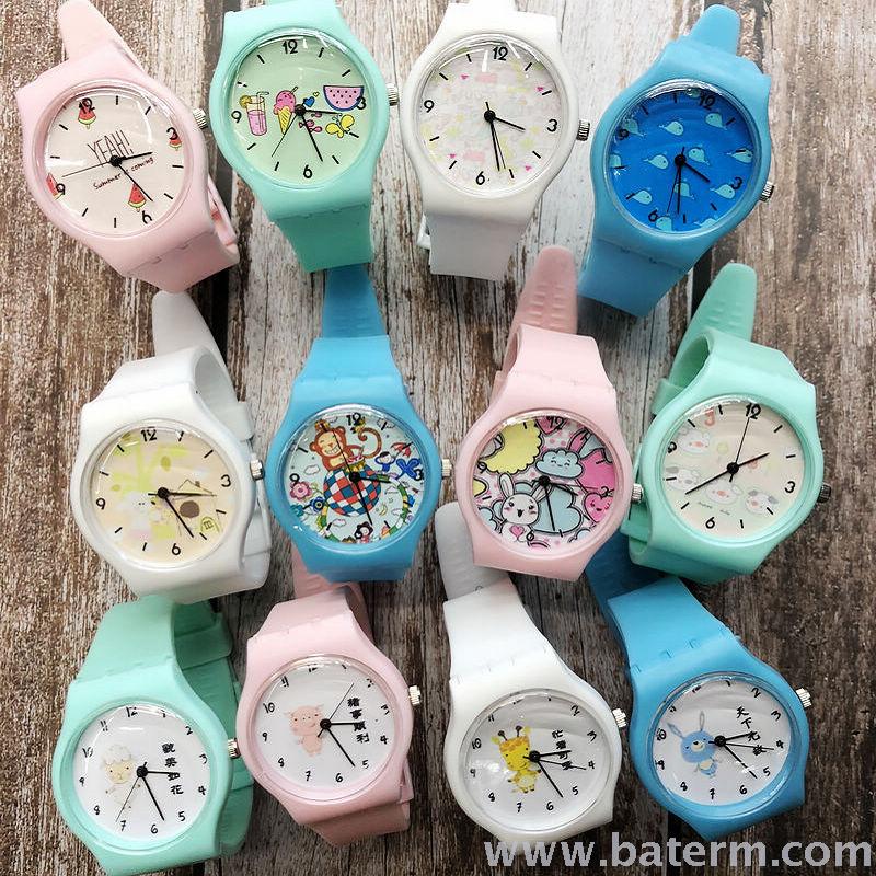 New fresh and light summer series candy-colored cartoon watches for both men and women, student exam watches, and children's watches Specification image