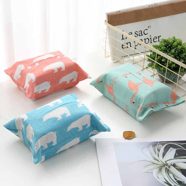 北欧家居软饰布艺纸巾盒餐巾纸盒袋 创意汽车厕所客厅抽纸盒产品图