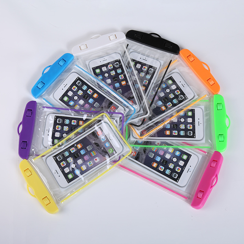 夜光透明手机防水袋 潜水触屏游泳沙滩卡通萤光漂流袋防水套