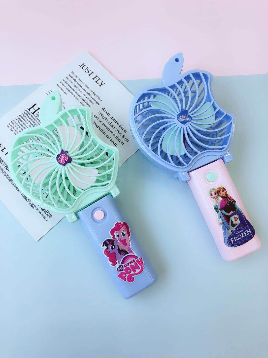 厂家直销夏季迷你手持风扇USB充电便携式苹果形状风扇折叠式细节图