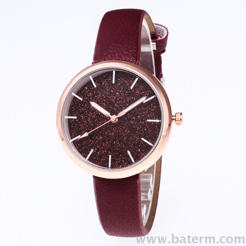 Versión coreana moda oro rosa color gypsophila stripe strap belt reloj de mujer reloj de cuarzo Specification image