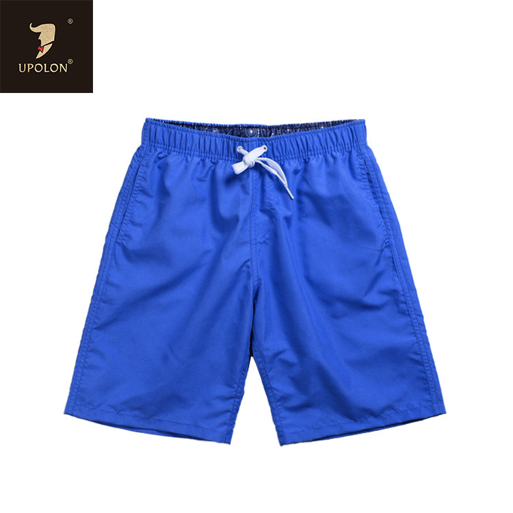 Ublon solid color quick dry beach pants men's board shorts loose big shorts leisure vacation plus-size quarter pants