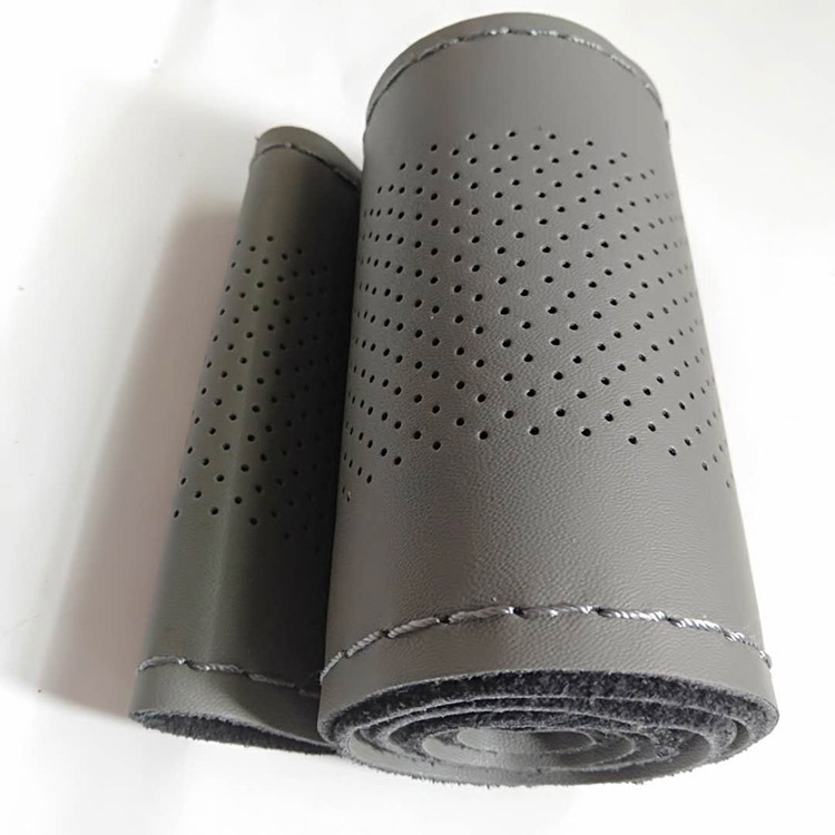 真皮手缝把套 牛皮防滑透气方向盘套厂家四季通用 一件代发细节图