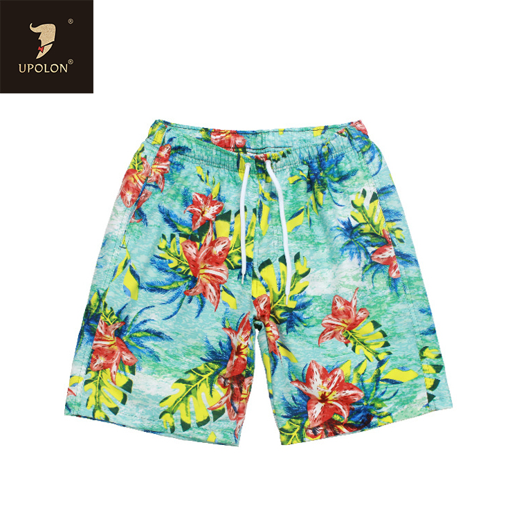 [Beach Pants Top] Upolon Men's Five-Point Loose Beach Pants Quick Dry Beach Vacation Casual European Size Board Shorts Men's Beach Pants