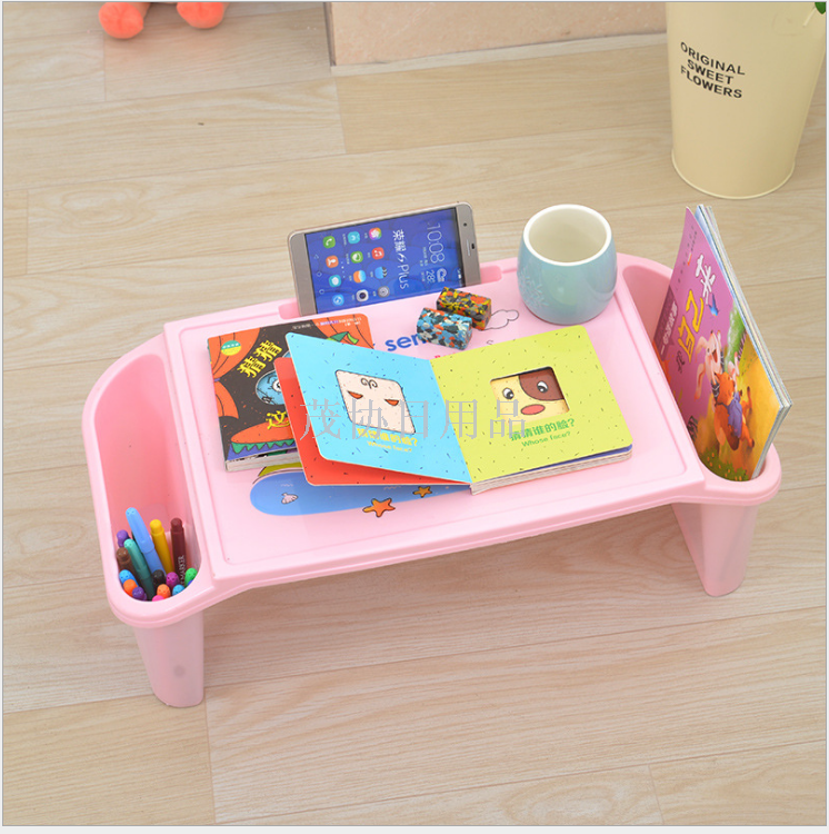 Plastic lazy desk Children's small dining table Multi-functional study desk Dormitory laptop desk