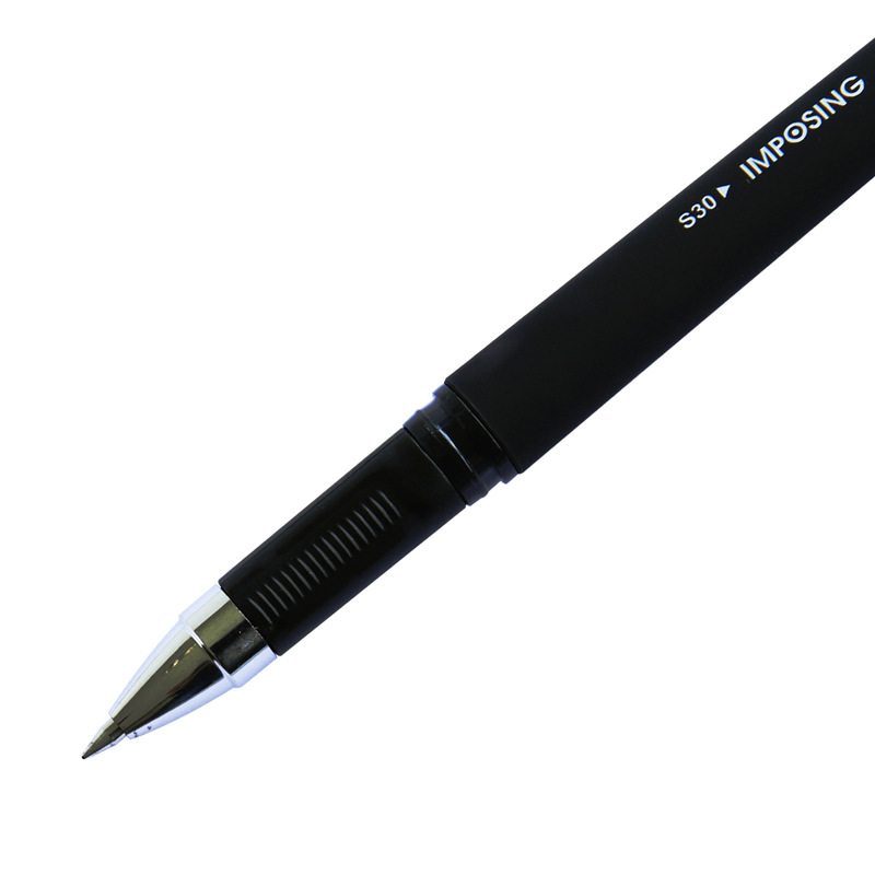 得力S30中性笔思达系列 磨砂笔杆0.5mm签字笔高品质水笔12支盒装产品图