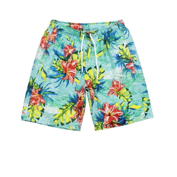 [Beach Pants Top] Upolon Men's Five-Point Loose Beach Pants Quick Dry Beach Vacation Casual European Size Board Shorts Men's Beach Pants details Picture