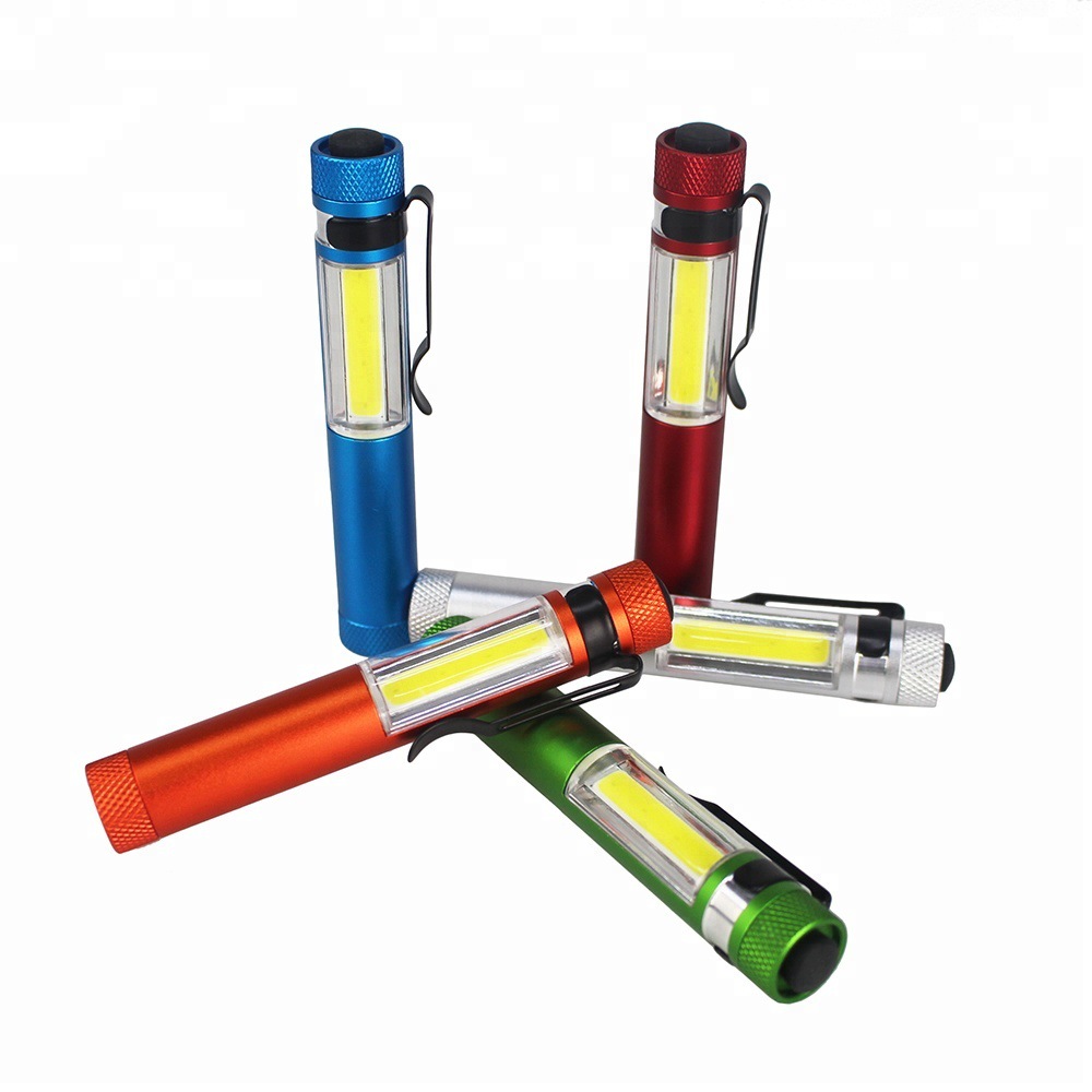 Pen clip type button flashlight gift electronic flashlight strong magnetic work light