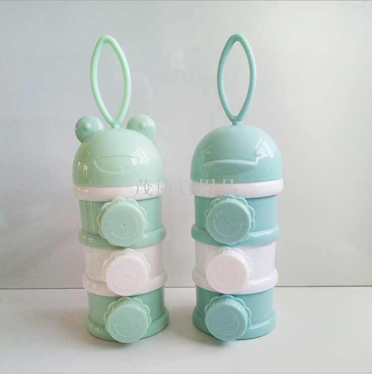 Baby side open three-layer milk powder grid baby cartoon portable milk powder box