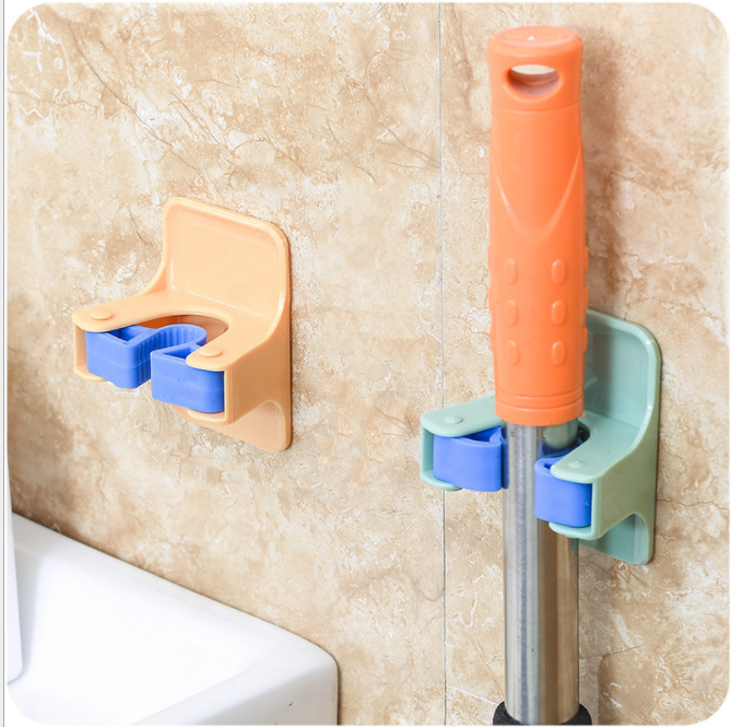 Bathroom wall-mounted mop clamp, strong adhesive mop stand, bathroom non-drilling broom stand Application Scenario