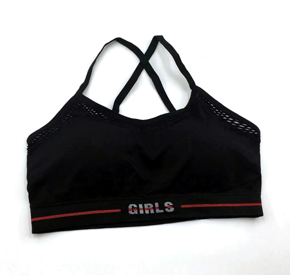 Single cross breathable one-piece seamless beauty vest female student sister seamless running sports bra 52001 Specification drawing