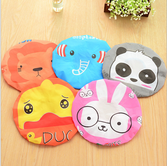 萌系可爱卡通洗澡浴帽 日式防水沐浴帽 洗头帽防油烟帽细节图