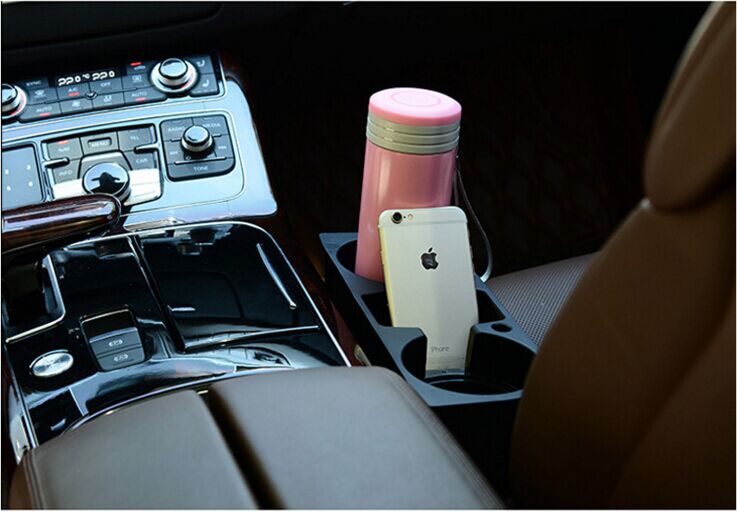 汽车椅缝置物盒 新款车载多功能水杯架 缝隙置物架 手机收纳盒细节图