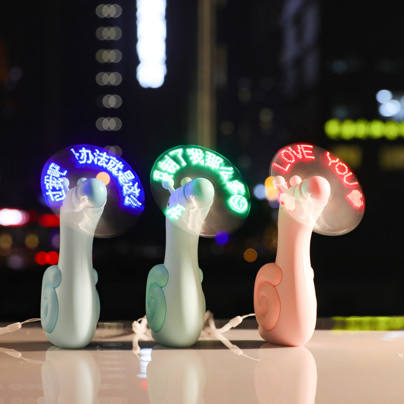 The new Douyin hit LED flashing lettering light mini snail dinosaur deer palm fan is a creative confession tool