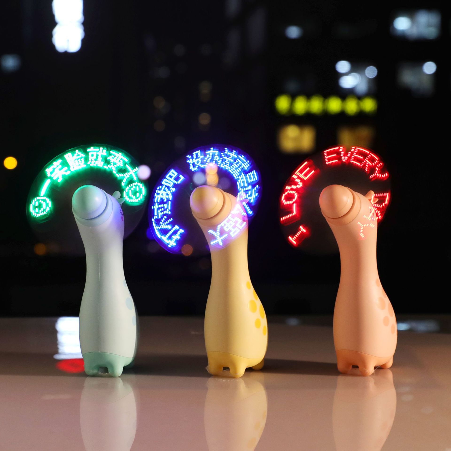 The new Douyin hit LED flashing lettering light mini snail dinosaur deer palm fan is a creative confession tool Specification image