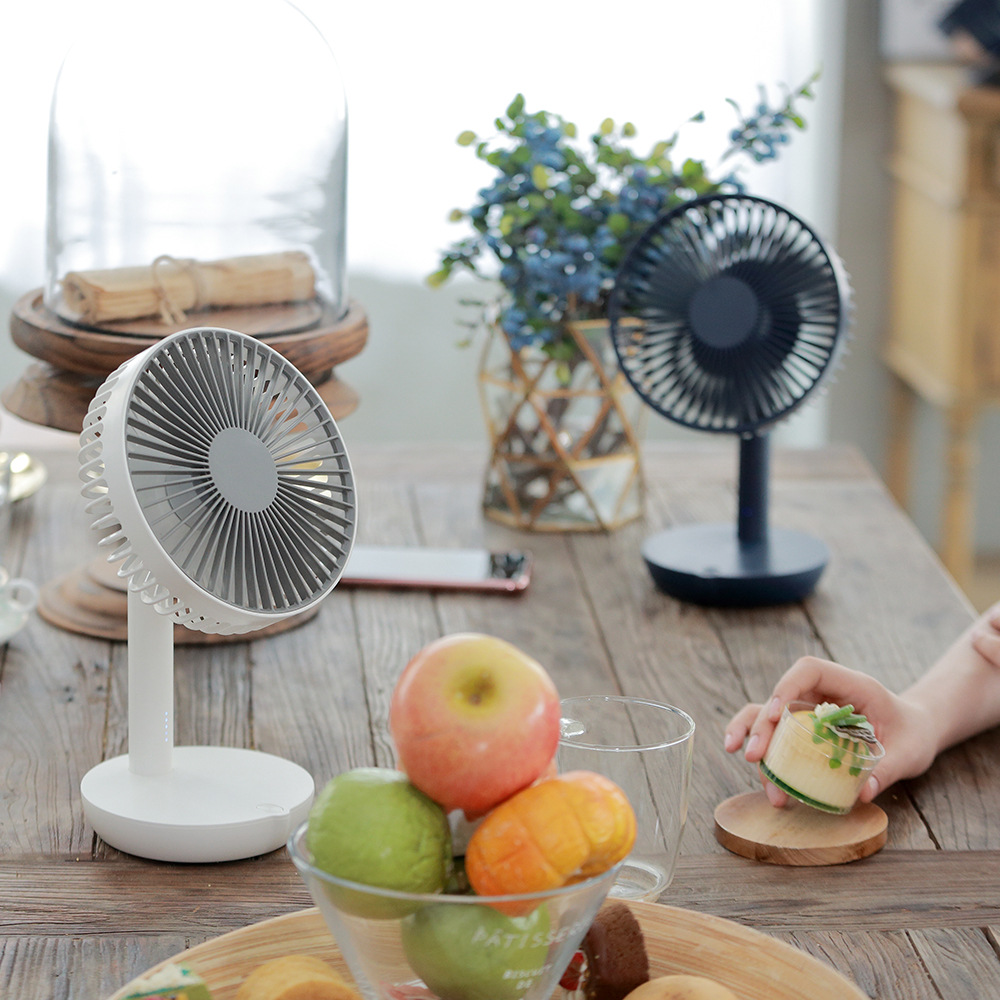 New simple table fan large wind desktop table fan 5 speed adjustable air 4000 mah portable table fan