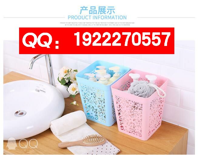 多功能方形笔筒 学生桌面圆形笔桶 办公用品镂空收纳盒细节图