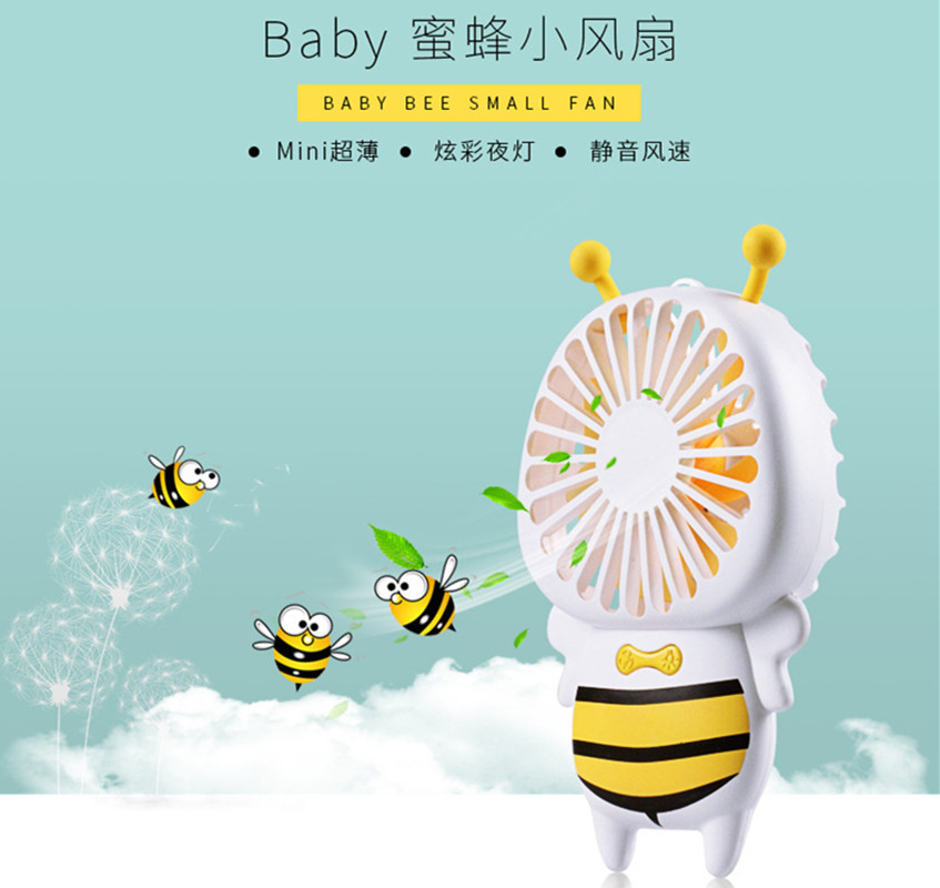 New Little Bee Fan Portable Handheld Slim Night Light Electric fan Mini usb fan with kc certification full figure