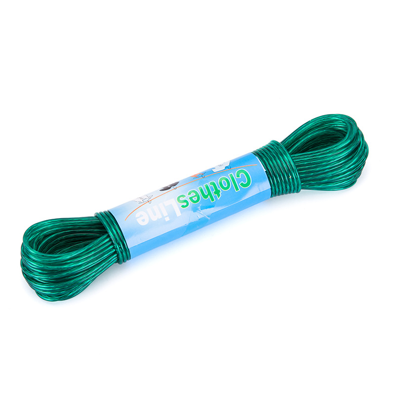 PVC涂塑钢丝防风透明晾衣绳 居家旅游便携晾衣绳