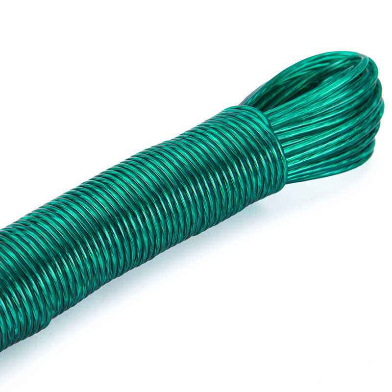 PVC coated steel wire windproof transparent clothes drying rope, portable clothes drying rope for home and travel details Picture