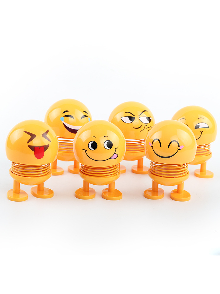 New spring bobblehead car decoration emoji car decoration creative bobblehead doll