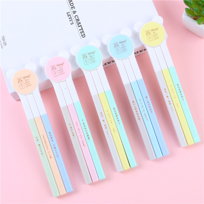 Student cute bear neutral pen Black needle writing pen Lovers pen pen pen black ink pen