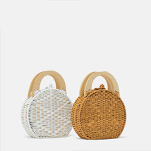2021新款女包天然材质纯手工纸质编织手提包单肩斜挎包休闲沙滩包