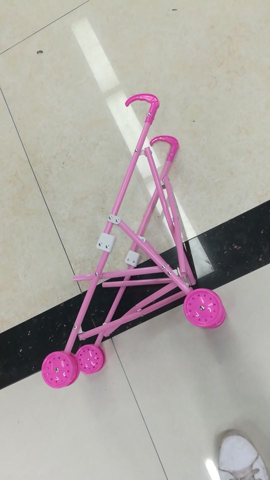 004A女孩过家家玩具儿童塑料小推车不带娃娃宝宝学步车折叠