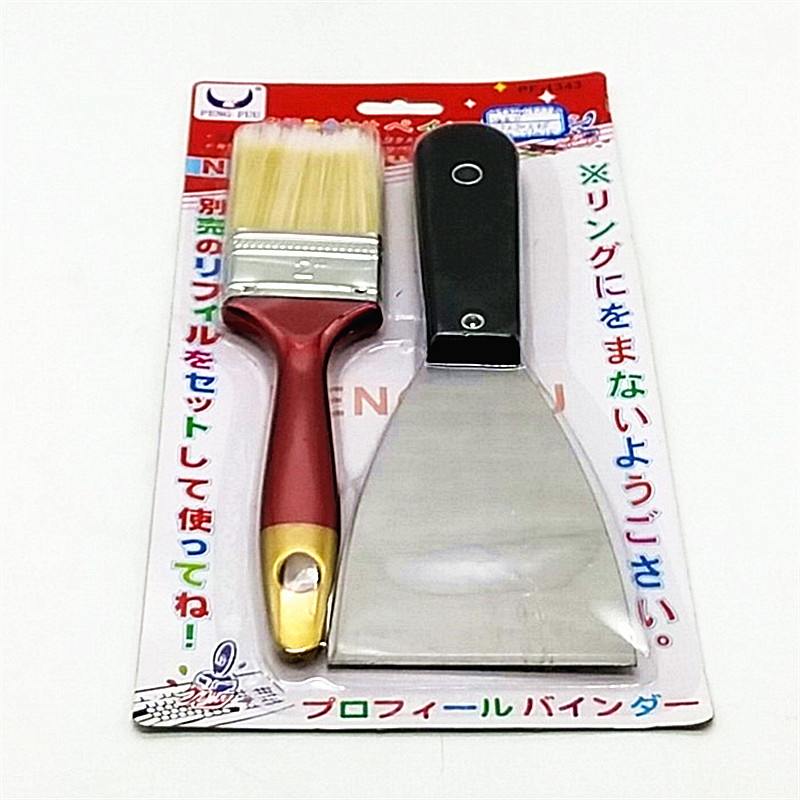 Red brush, paint brush, thickened bristle brush, pighair brush, barbecue brush, brown bristle brush, putty knife, wooden flat shovel, spatula