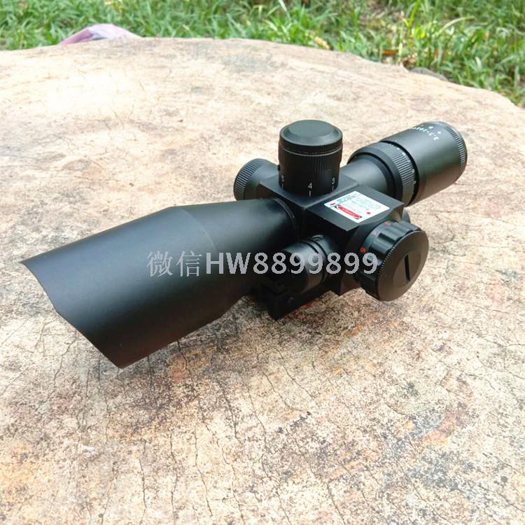 2.5-10x40外红激光瞄准镜 光瞄带激光2合一战术瞄准镜斜口瞄准镜