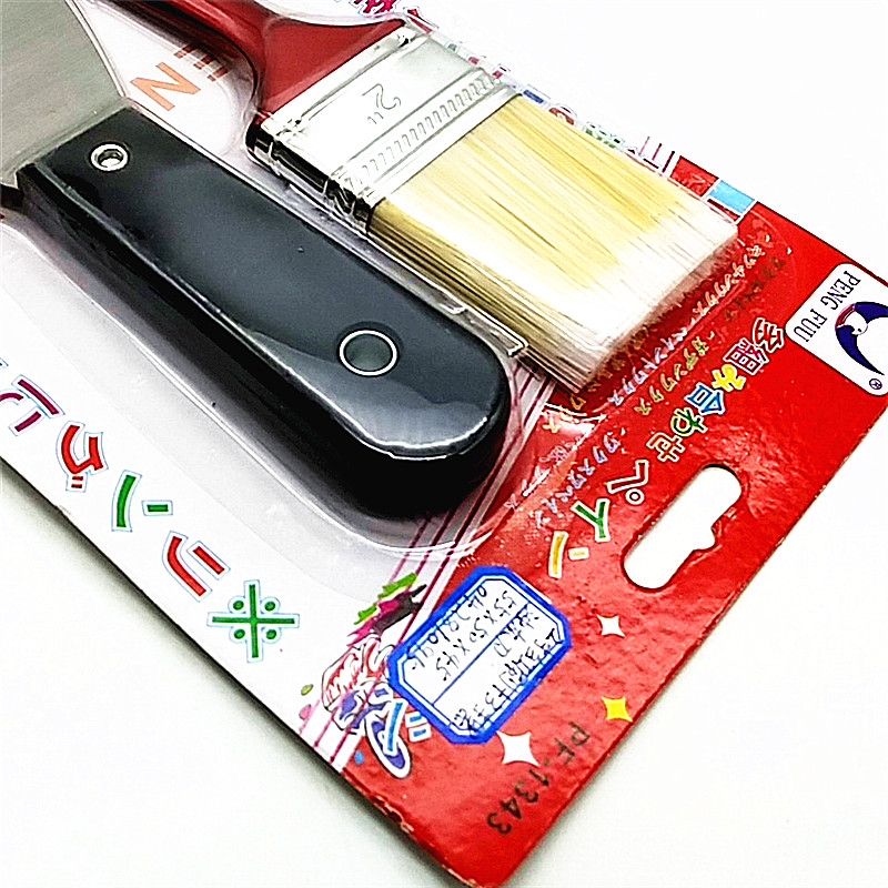 Red brush, paint brush, thickened bristle brush, pighair brush, barbecue brush, brown bristle brush, putty knife, wooden flat shovel, spatula details Picture