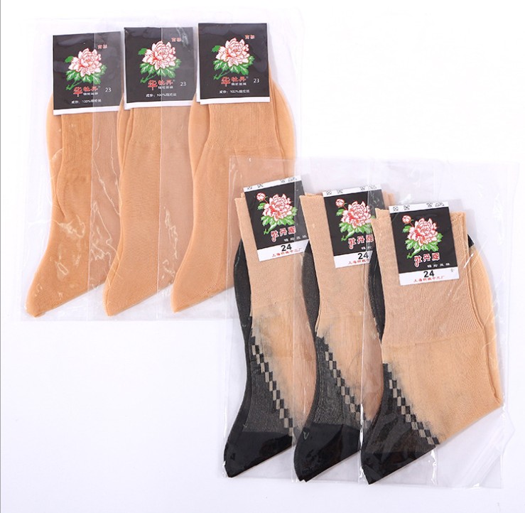 新款老年锦纶丝袜 中老年松口老式短袜尼龙袜