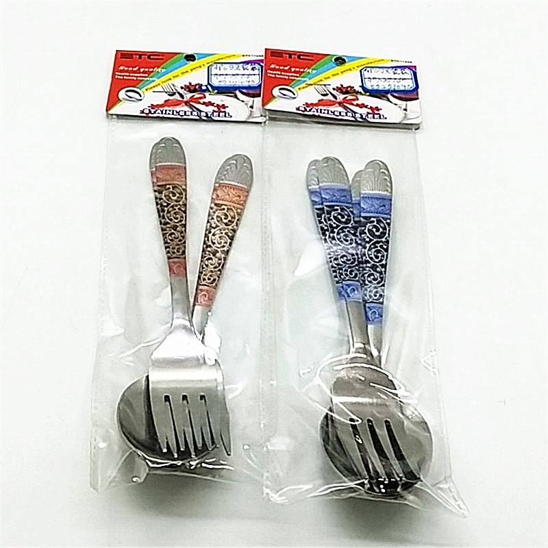 Bagged spoons and forks, household steel spoons and forks, hotel-specific printed spoons and forks, children's spoons and forks