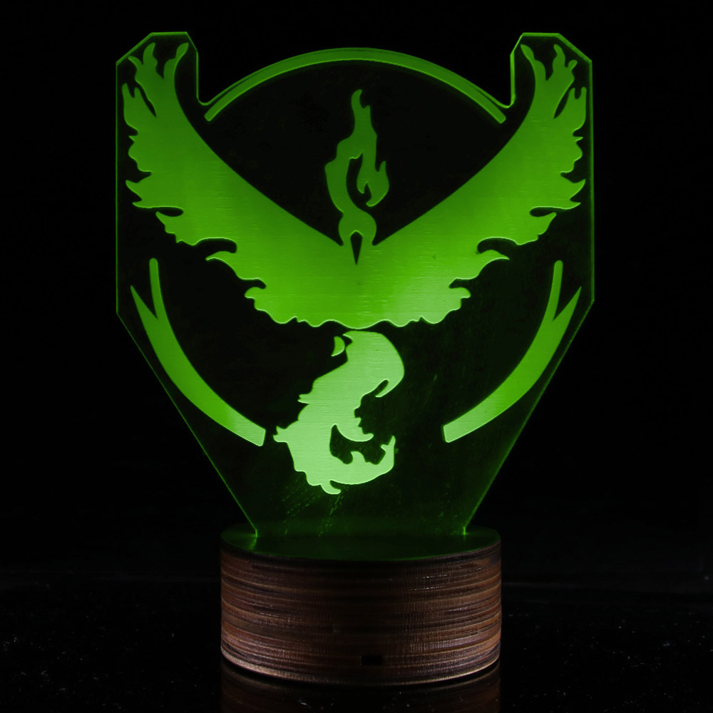3D 3D 3D acrylic wood lamp Pokemon Flamingo vision lamp LED remote control color changing small night light