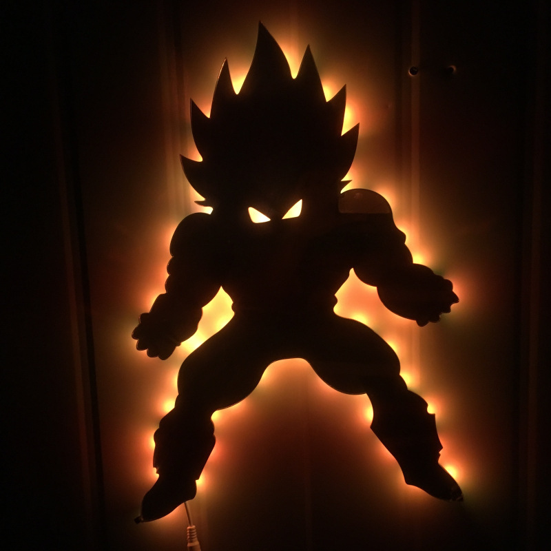 The new 3D stereo vision lamp seven Dragon Ball Vegeta wall lamp LED remote control color changing night lamp