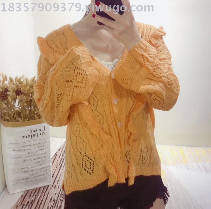 A hollowed-out knitted cardigan for women can be paired with a solid-color coat, air-conditioned shirt and sun-protective clothing Specification image