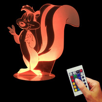 Wood acrylic vision lamp, 3D lamp, LED remote color changing small night lamp