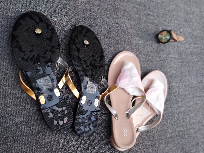 Summer women's crystal gold band flip-flops Specification image