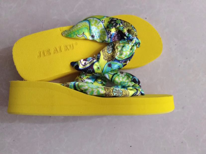 Summer women's high-heeled silk strap flip-flops Specification image