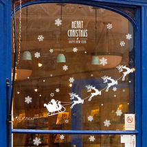 新款墙贴批发 圣诞鹿雪花 创意圣诞橱窗贴玻璃门窗墙贴纸