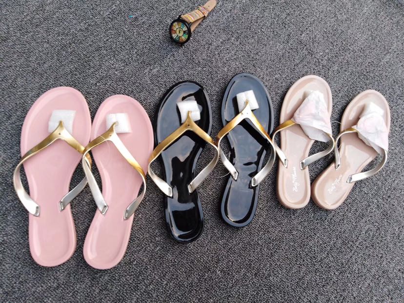 Summer women's crystal gold band flip-flops