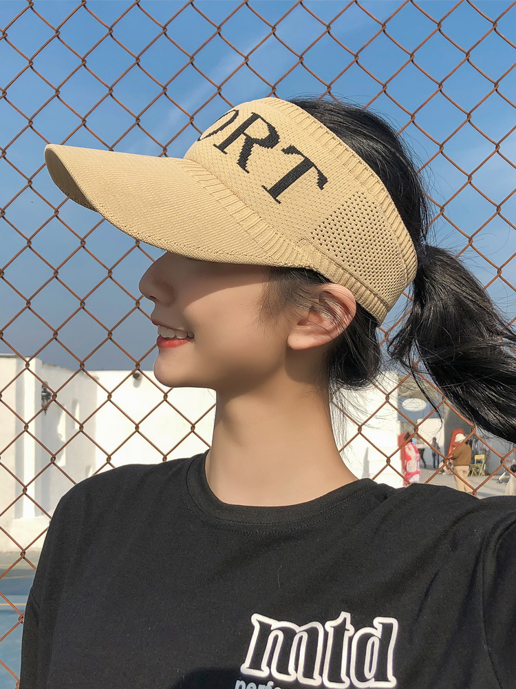 Outdoor sports running sunhat female summer Korean version of sunblock sunhat anti-ultraviolet empty top tennis hat