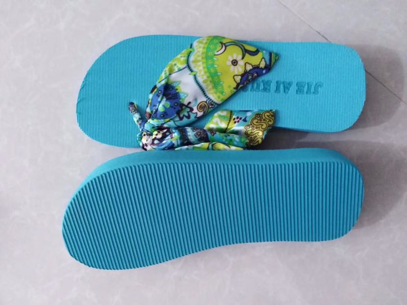 Women's summer high-heeled silk strap flip-flops Specification image