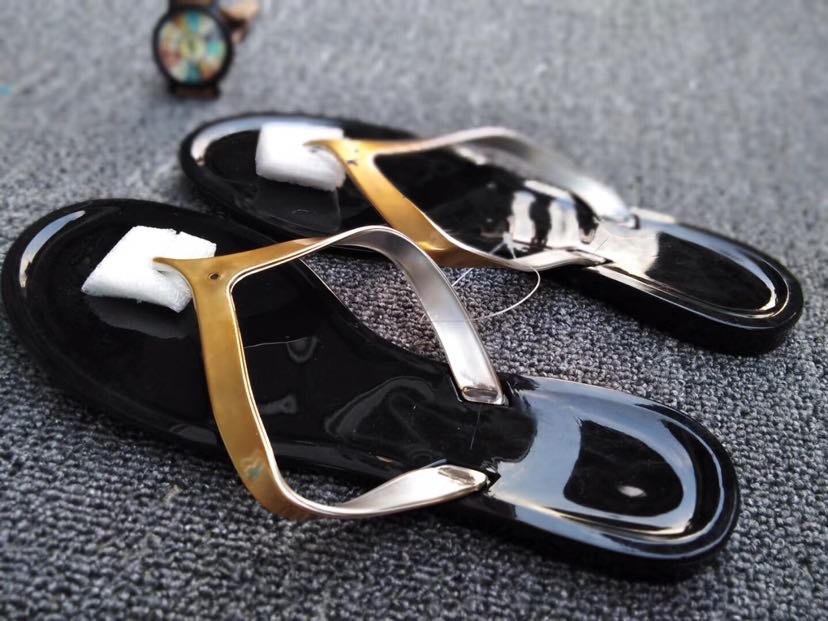 Summer women's crystal gold band flip-flops details Picture