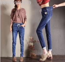Elastic waist Hipster Hip Hop Loose Stretch Slimming dark light blue cowgirl lmx