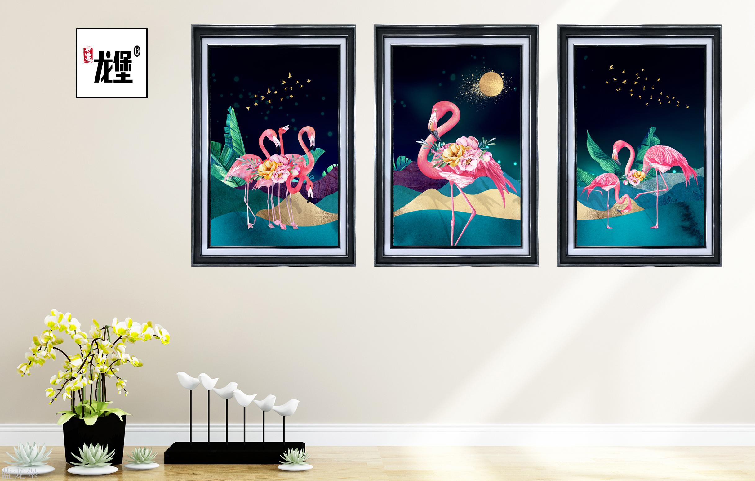 Modern simple black and white frame ice crystal painting thumbnail