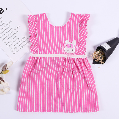 Children's aprons, princess aprons, waterproof coverings, reversible dressing, baby feeding clothes, bibs, feeding pockets, drawing aprons wholesale details Picture